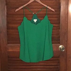 *LAST DAY* J Crew Green Scallop Cami